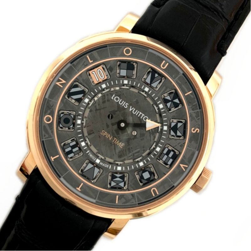 ルイ・ヴィトン LOUIS VUITTON エスカル スピンタイム オトマティック メテオライト 5EGA3 K18PG 自動巻き メンズ 腕時計