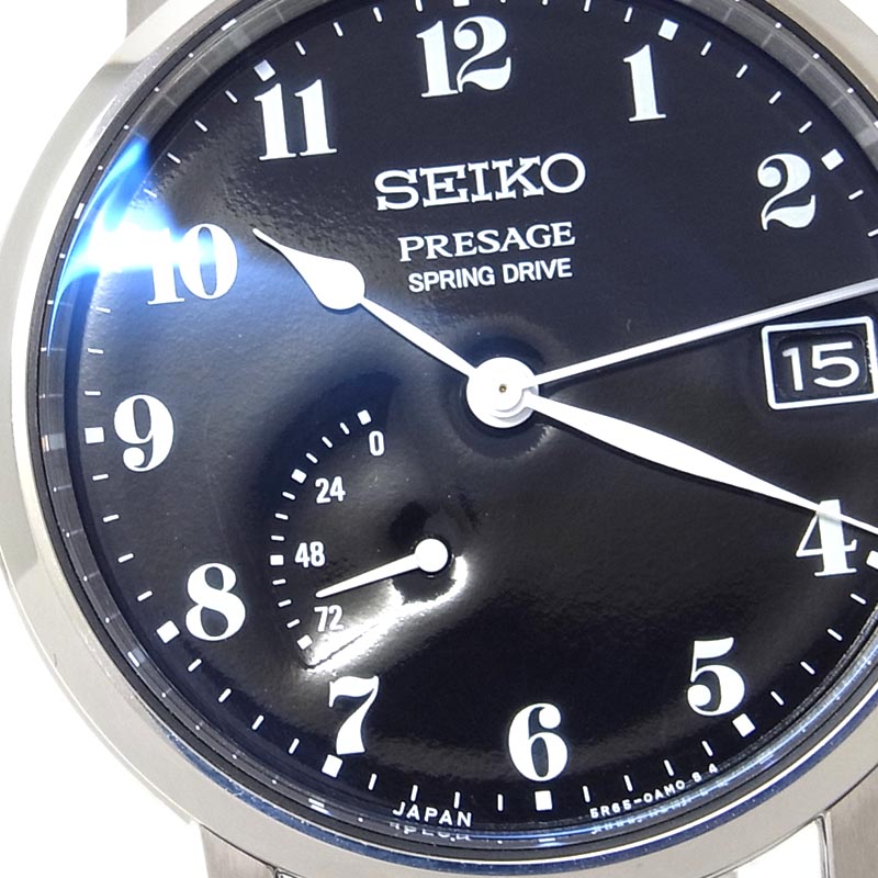 セイコー SEIKO SARR003/5R65-0AP0 プレザージュ パワーリザーブ デイト 琺瑯文字盤 スプリングドライブ メンズ 未使用品 箱付き_775489