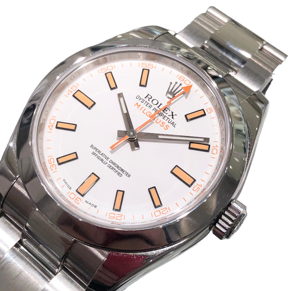ロレックス ROLEX ミルガウス V番 116400 ホワイト SS 自動巻き メンズ 腕時計