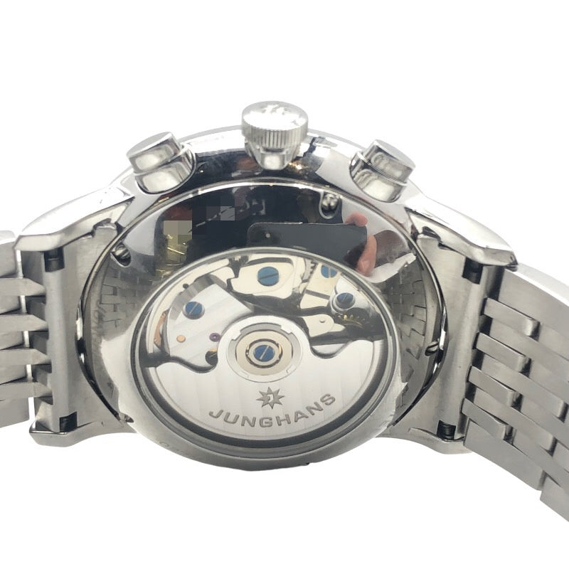 ユンハンス JUNGHANS マイスター クロノスコープ 027/4528.45 ブルー SS 自動巻き メンズ 腕時計
