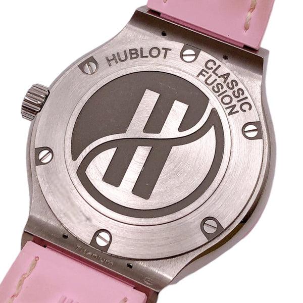 ウブロ HUBLOT クラシックフュージョン 581.NP6210.LR.1240 チタン ダイヤモンド/ピンクシェル クオーツ レディース 腕時計
