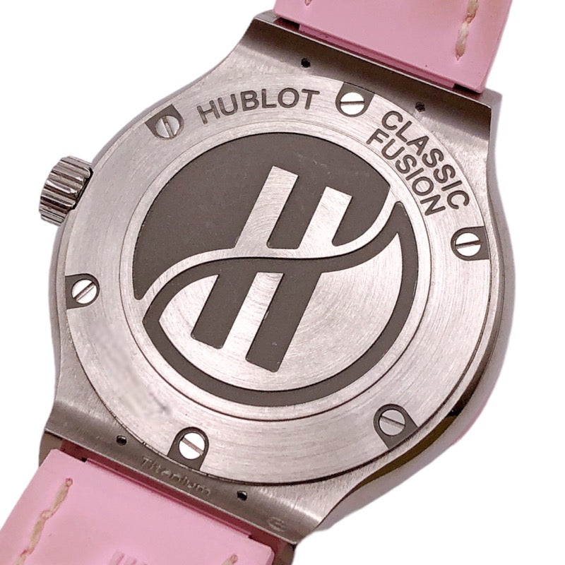 ウブロ HUBLOT クラシックフュージョン 581.NP6210.LR.1240 チタン ダイヤモンド/ピンクシェル レディース 腕時計