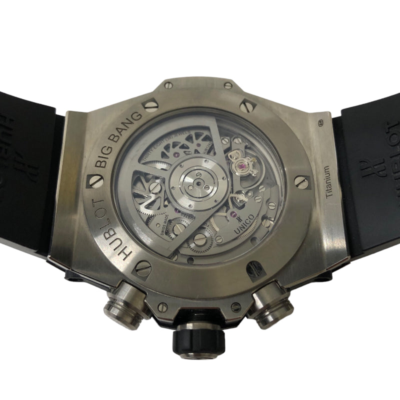 ウブロ HUBLOT ビッグバン ウニコ チタニウム ダイヤモンド 411.NX.1170.RX.1104 シルバー チタン/ベゼルダイヤ 自動巻き メンズ 腕時計