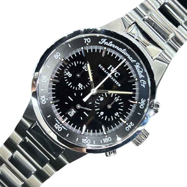 IWC メンズ腕時計 GST クロノグラフ IW372701 デイト表示 ブラック文字盤 クォーツ 仕上げ済 箱無し