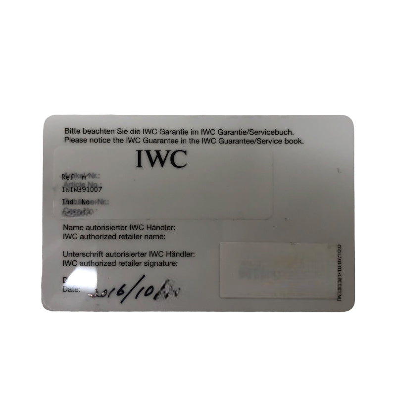 インターナショナルウォッチカンパニー IWC ポートフィノ クロノグラフ IW391007 シルバー ステンレススチール SS メンズ 腕時計