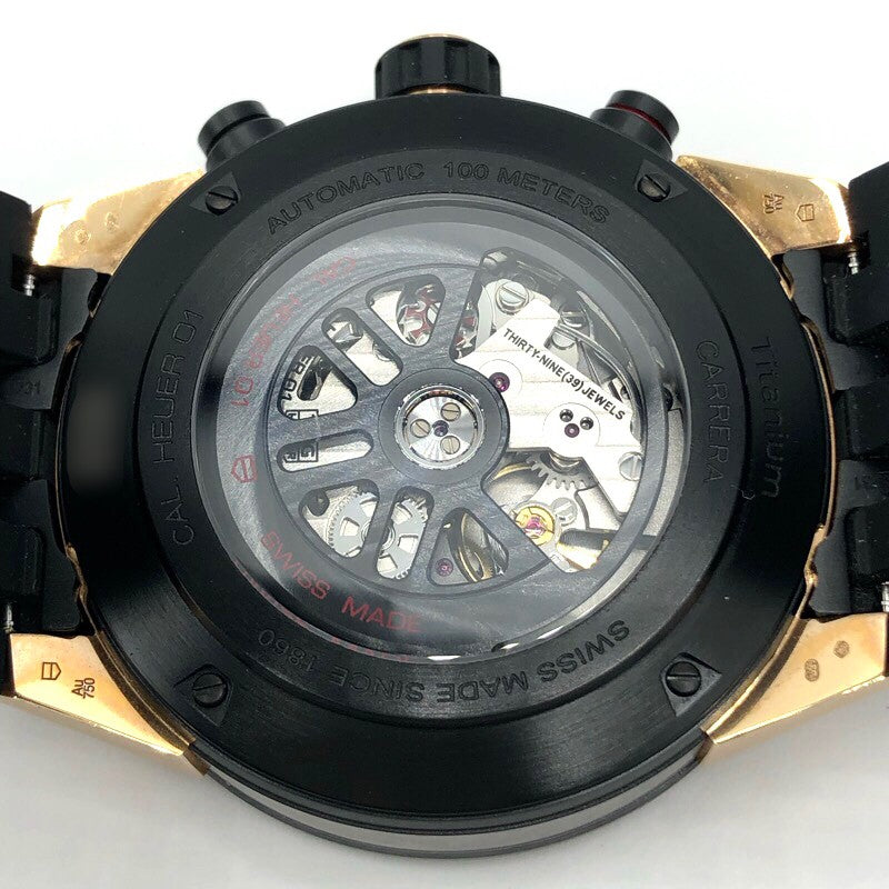 タグ・ホイヤー TAG HEUER カレラ キャリバーホイヤー 01 CAR2A5C.FT6125 グレー K18PG チタン セラミック レザーー メンズ 腕時計