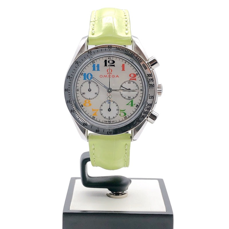 オメガ スピードマスター オリンピックタイムレスコレクショントリノ五輪モデル 3836.70.36 ステンレススチール  レザー・文字盤(ホワイトシェル) 腕時計ユニセックス
