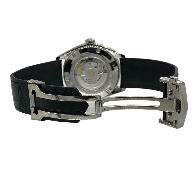 タグ・ホイヤー TAG HEUER カレラ キャリバー5 デイデイト WBN2013.FC6503 ブラック SS/アリゲーターレザーベルト 自動巻き  メンズ 腕時計