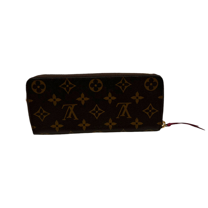 ルイ・ヴィトン LOUIS VUITTON ポルトフォイユ・クレマンス M60742 ブラウン、フューシャ モノグラム レディース 長財布