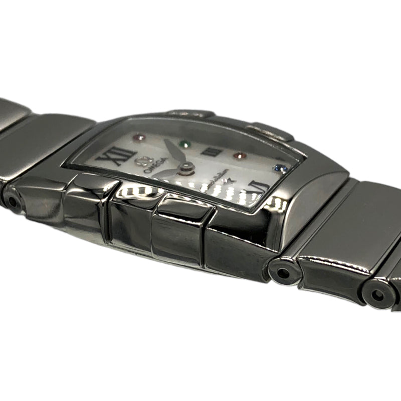 オメガ OMEGA コンステレーション クアドレラ ミニ ホワイトシェル カラーストーン8P 1584.79 シルバー×ホワイト SS レディース 腕時計腕時計