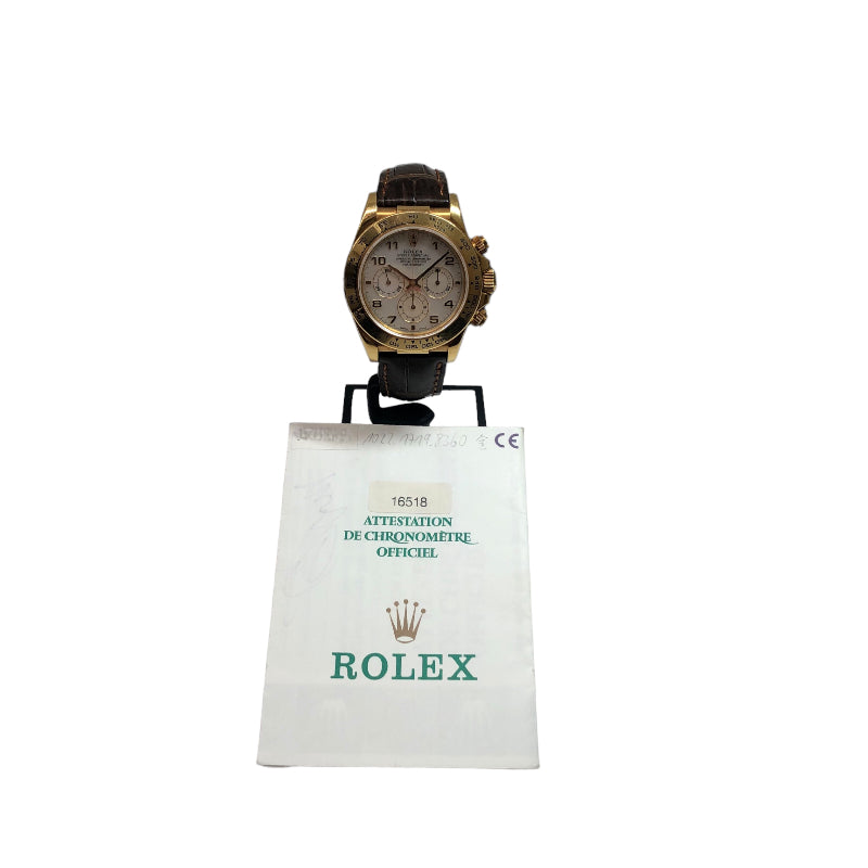 ロレックス ROLEX デイトナ　U番 16518NA ホワイトシェル文字盤 K18イエローゴールド 自動巻き メンズ 腕時計