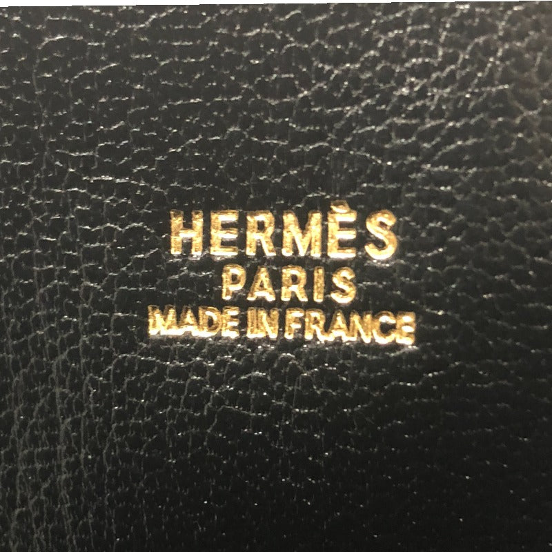 エルメス HERMES イルドシキ ブラック ゴールド金具 ボックスカーフ レディース ハンドバッグ