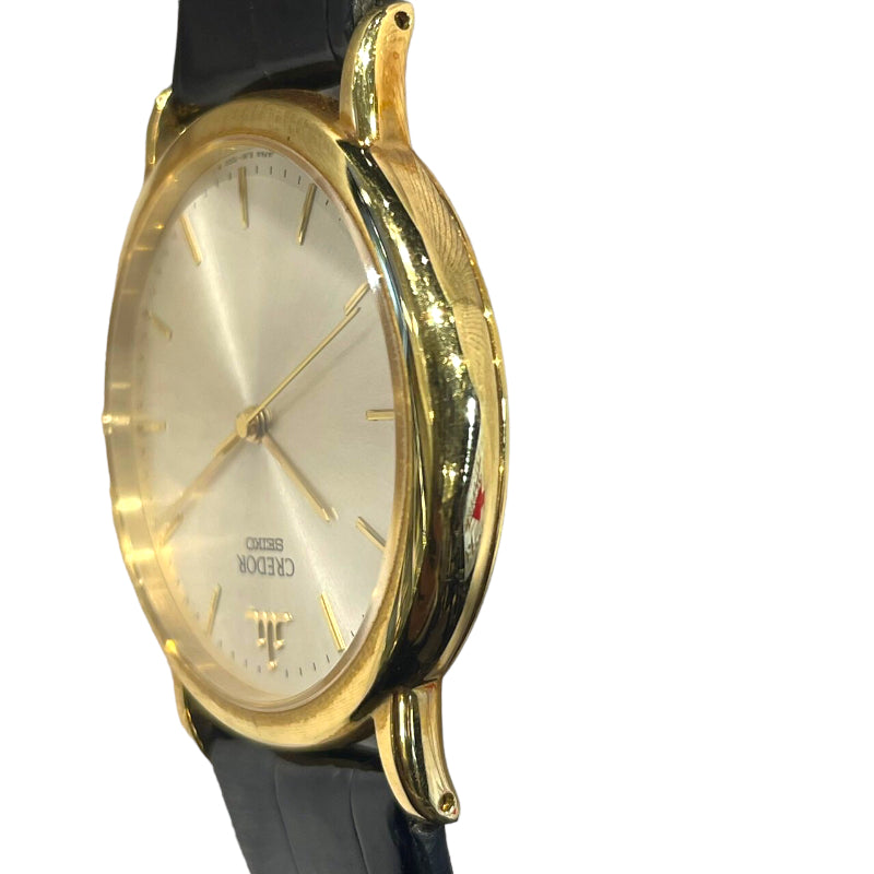 セイコー SEIKO クレドール GBAR006 K18イエローゴールド K18YG/革ベルト クオーツ メンズ 腕時計