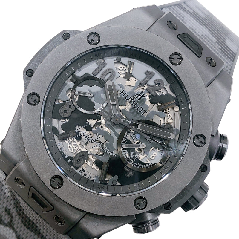 ウブロ HUBLOT ビッグバン オールブラック カモ ヨウジヤマモト 日本100本限定 411.CI.0110.RX.YOY20 チタン/セラミック 自動巻き メンズ 腕時計