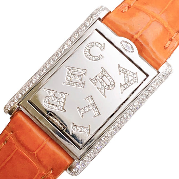 カルティエ Cartier タンクバスキュラント SM WA202751 K18WG/レザー クオーツ レディース 腕時計
