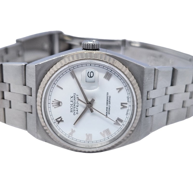 ロレックス ROLEX デイトジャスト 17014 ホワイト WG/SS クオーツ メンズ 腕時計