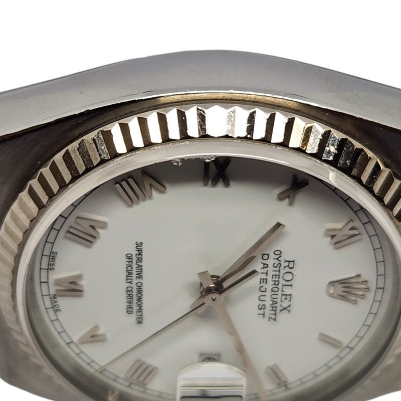 ロレックス ROLEX デイトジャスト 17014 ホワイト WG/SS クオーツ メンズ 腕時計