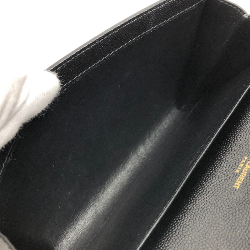 サンローラン SAINT LAURENT YSLチェーンウォレット 607788 ブラック ゴールド金具 レザー レディース ショルダーバッグ