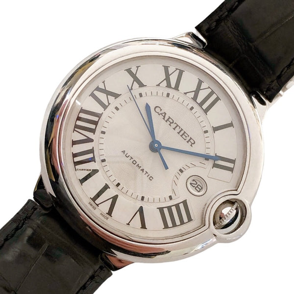 カルティエ Cartier バロンブルーLM W6901351 シルバー K18ホワイトゴールド 自動巻き メンズ 腕時計