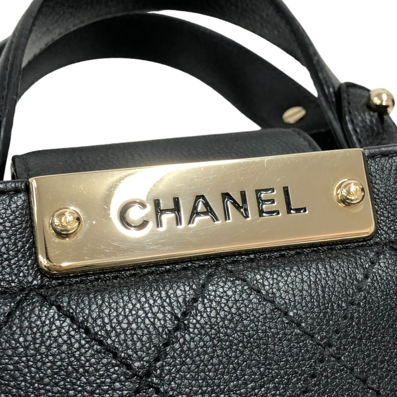 シャネル CHANEL マトラッセ 2Wayハンドバッグ 23番台 ブラック ...