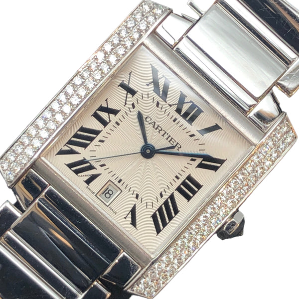 カルティエ Cartier タンク フランセーズ LM WE1003S3 シルバー K18ホワイトゴールド、ダイヤモンド 自動巻き メンズ 腕時計