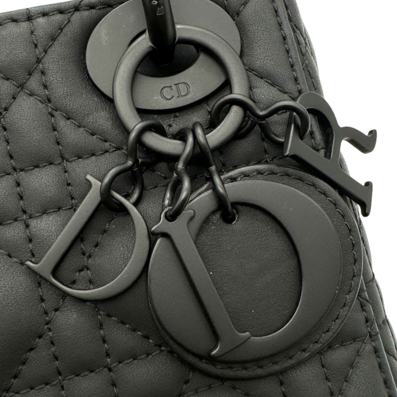 クリスチャン・ディオール Christian Dior レディディオール ミニ ブラック ブラック金具 レザー レディース ハンドバッグ