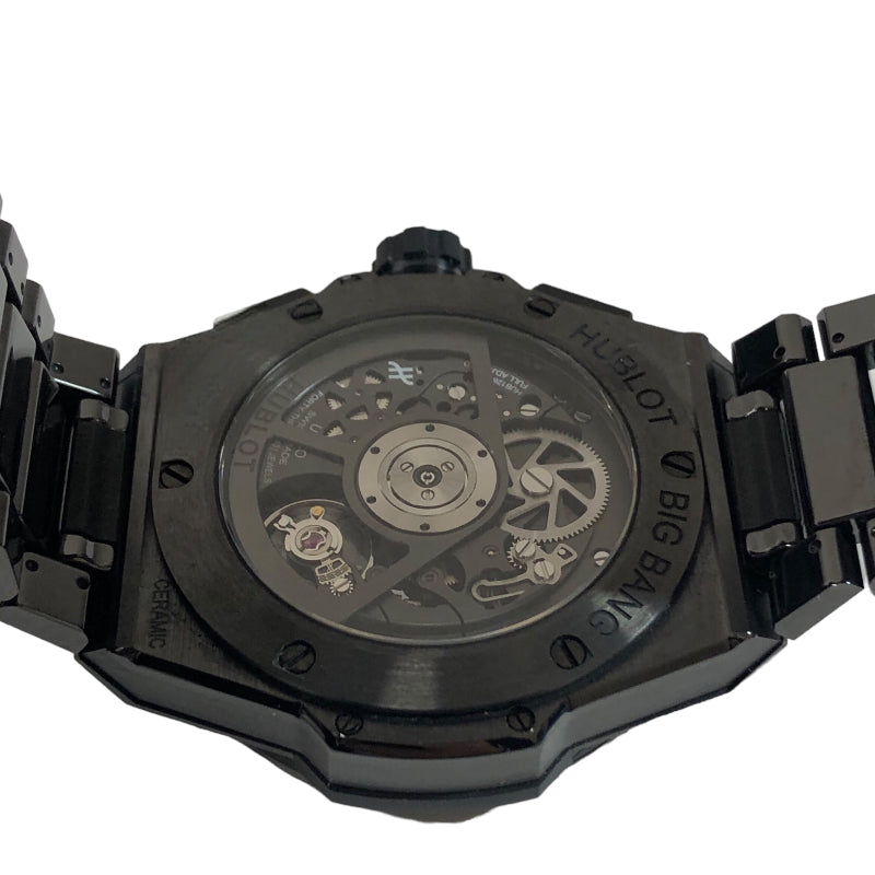 ウブロ HUBLOT ビッグバン インテグレーテッド オールブラック レインボー 451.CX.1140.CX.4099 マットブラックスケルトン セラミック メンズ 腕時計