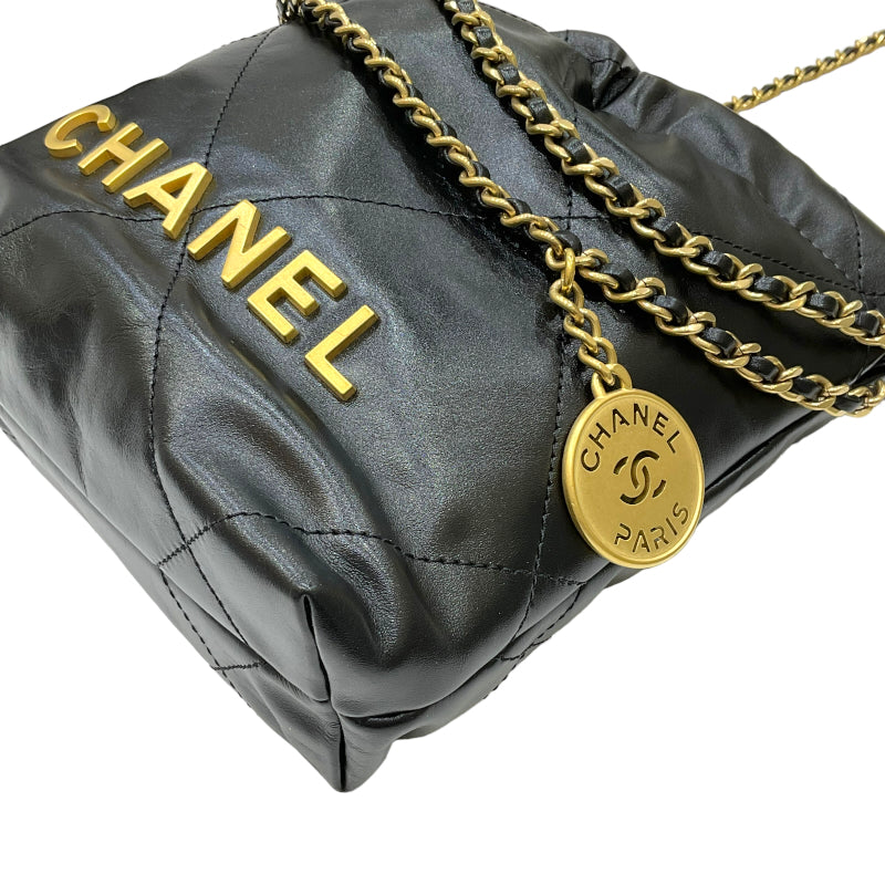 シャネル CHANEL CHANEL22 ミニハンドバッグ AS3980 ブラック ゴールド金具 シャイニーカーフ レディース ショルダーバ |  中古ブランドリユースショップ OKURA(おお蔵)