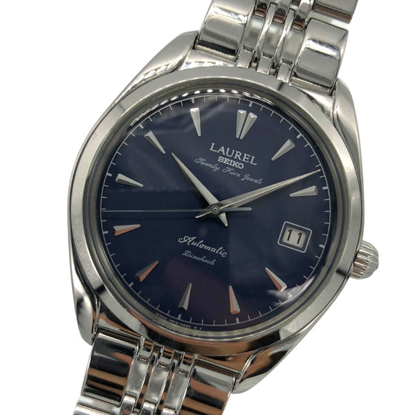 セイコー SEIKO ローレル LHAM600 4S15-0020 シルバー×ブルー SS 自動巻き メンズ 腕時計