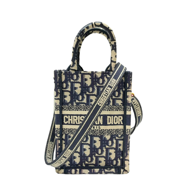 クリスチャン・ディオール Christian Dior ブックトート ミニ S5475ZBBE レイド×ブラック キャンバス レディース ハンドバッグ