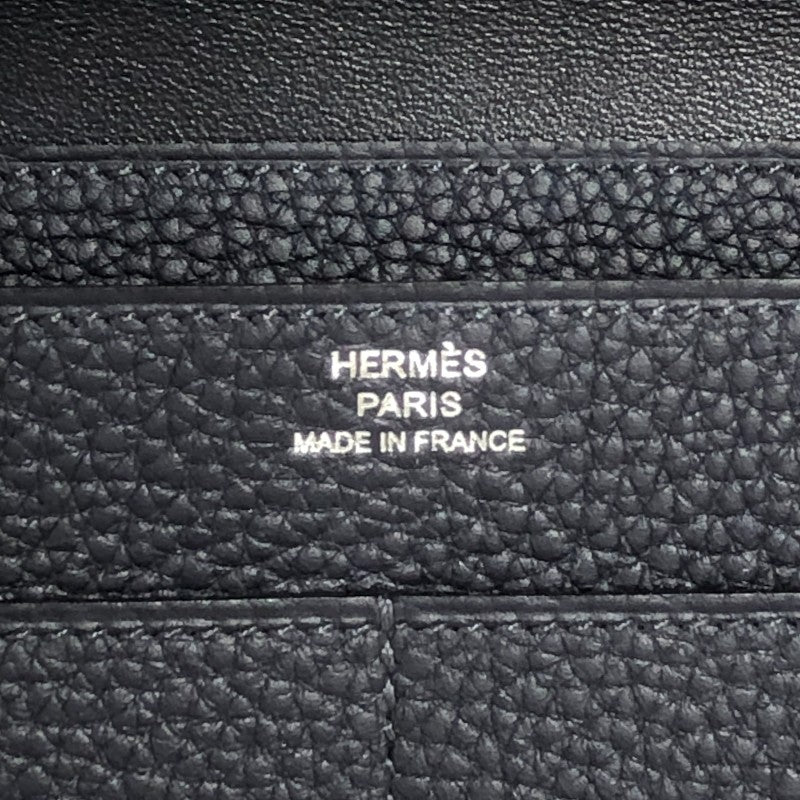 ⭕️留めのレザー部分に使用感HERMES エルメス ドゴン レザー 財布 長財布 ユニセックス 黒