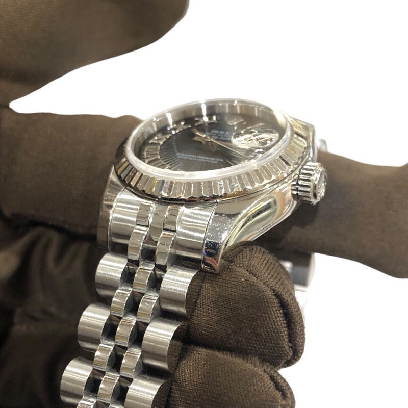 ロレックス ROLEX デイトジャスト26 サンビーム 179174 ブラック K18WG/SS 自動巻き レディース 腕時計