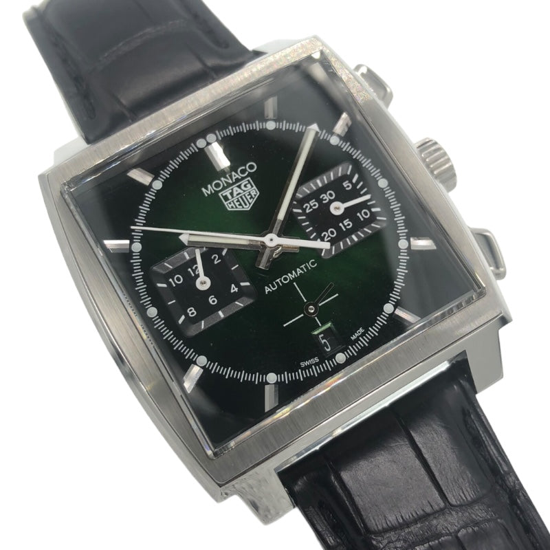 タグ・ホイヤー TAG HEUER モナコ グリーンダイヤル リミテッドエディション CBL2116.FC6497 グリーン SS/アリゲーターレザーベルト メンズ 腕時計