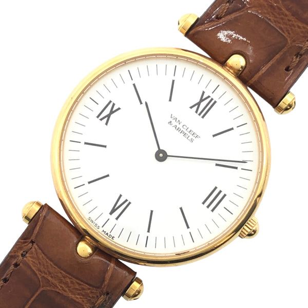 ヴァンクリーフ＆アーペル Van Cleef & Arpels クラシック 12101 イエローゴールド K18YG/クロコダイルレザー レディース 腕時計
