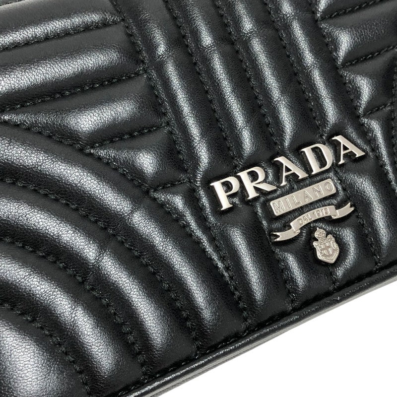 プラダ PRADA チェーンウォレット 1DH044 ブラック レザー レディース