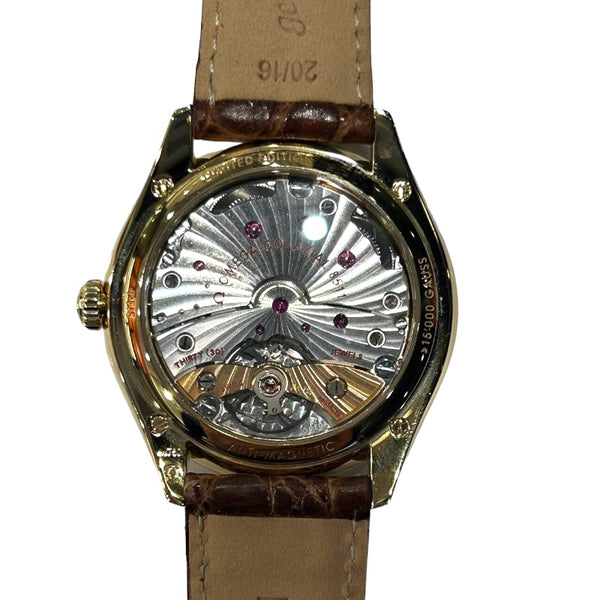 オメガ OMEGA デビルトレゾア マスターコーアクシャル ホワイト K18イエローゴールド メンズ 腕時計