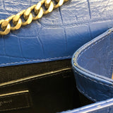 サンローラン SAINT LAURENT ケイトスモール 354120 ブルー シルバー金具 型押しレザー レディース ショルダーバッグ