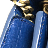 サンローラン SAINT LAURENT ケイトスモール 354120 ブルー シルバー金具 型押しレザー レディース ショルダーバッグ