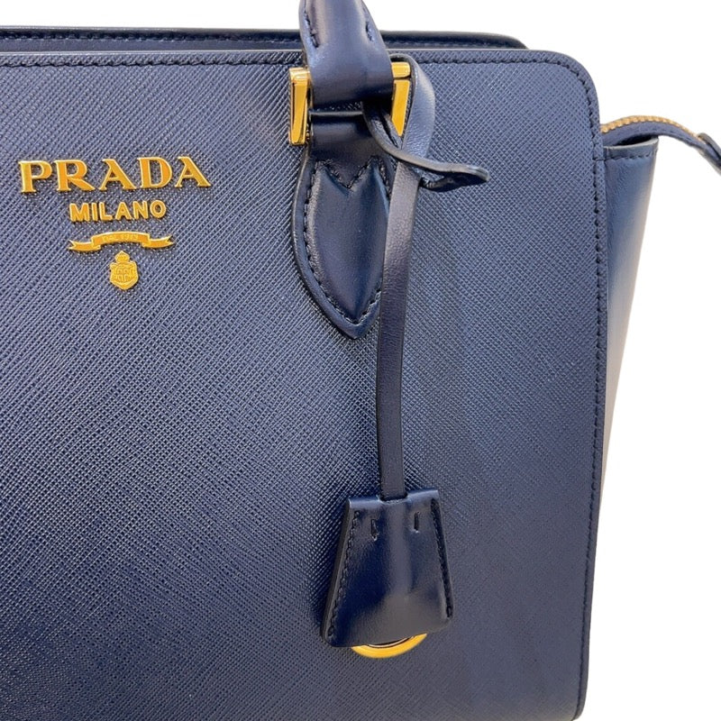 プラダ PRADA 2Wayハンドバッグ 1BA113 ネイビー/ゴールド金具