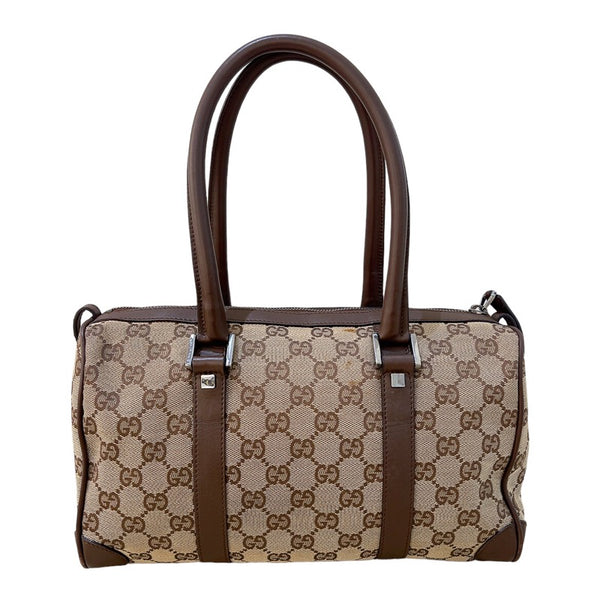 グッチ GUCCI ミニボストンバッグ 30458 ブラウン シルバー金具 GG