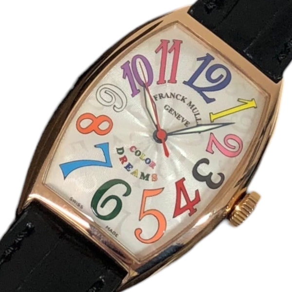 フランク・ミュラー FRANCK MULLER トノウカーベックス　カラードリーム 5850 K18ピンクゴールド クロコベルト 自動巻き メンズ 腕時計