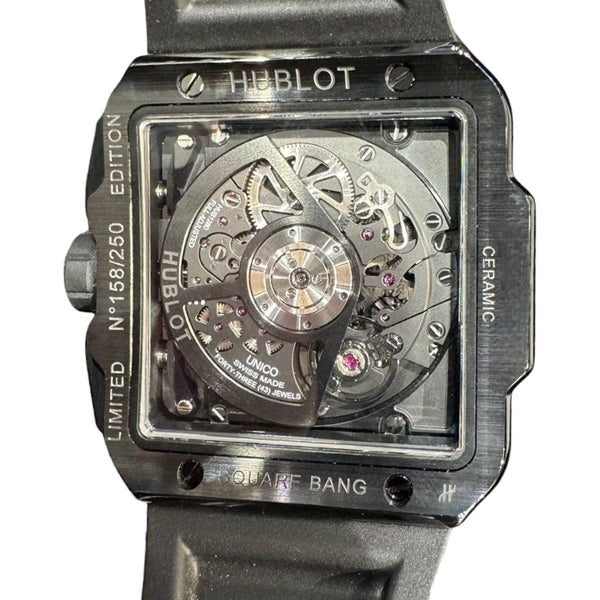 ウブロ HUBLOT スクエア・バン ウニコ オールブラック 821.CX.0140.RX セラミック 自動巻き メンズ 腕時計
