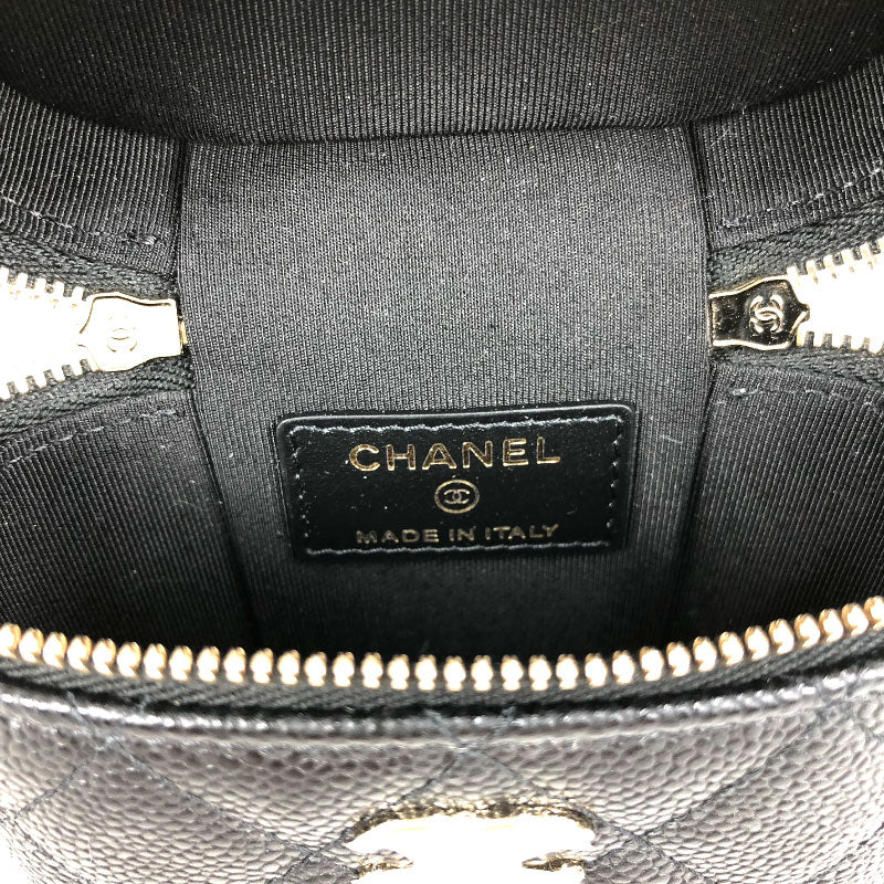 シャネル CHANEL スモールバニティケース AP2503 ブラック ゴールド金具 キャビアスキン レディース ショルダーバッグ