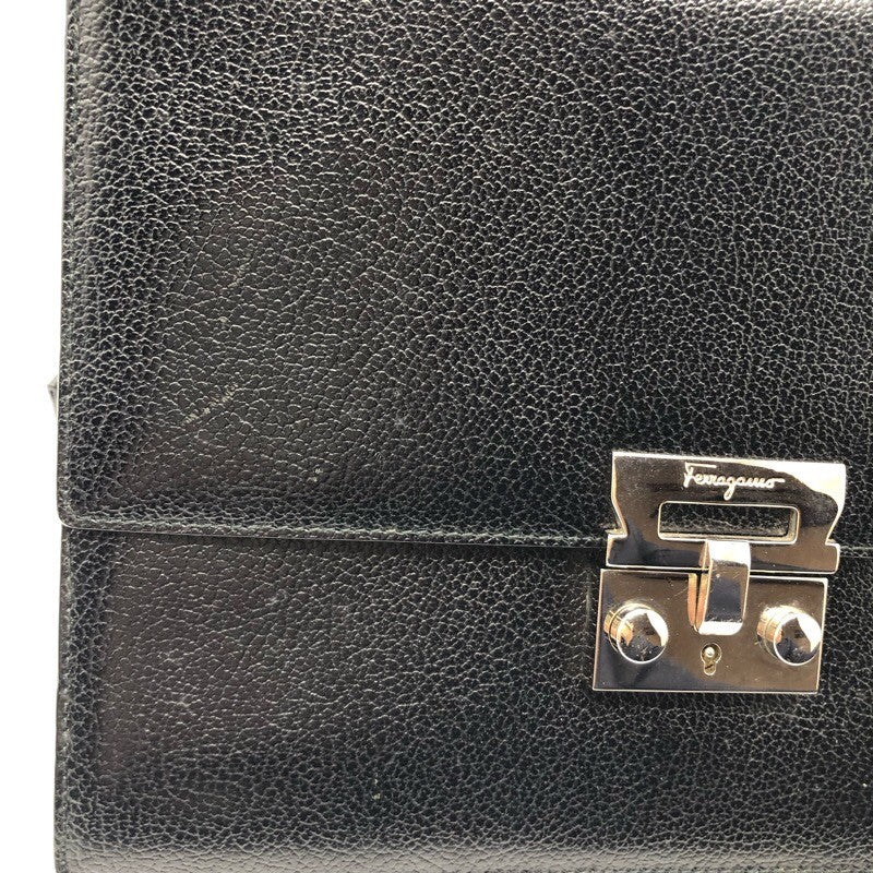 サルヴァトーレ・フェラガモ Salvatore Ferragamo セカンドバッグ 249502 ブラック×SV金具 レザー メンズ