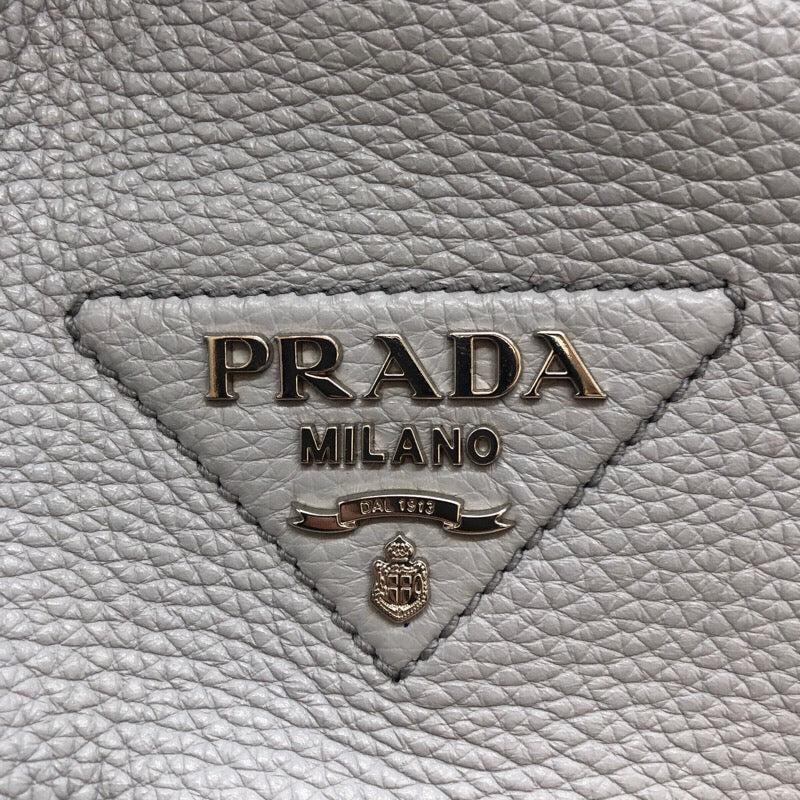 プラダ PRADA レザーバケットバック 1BE060 グレー レザー レディース ショルダーバッグ