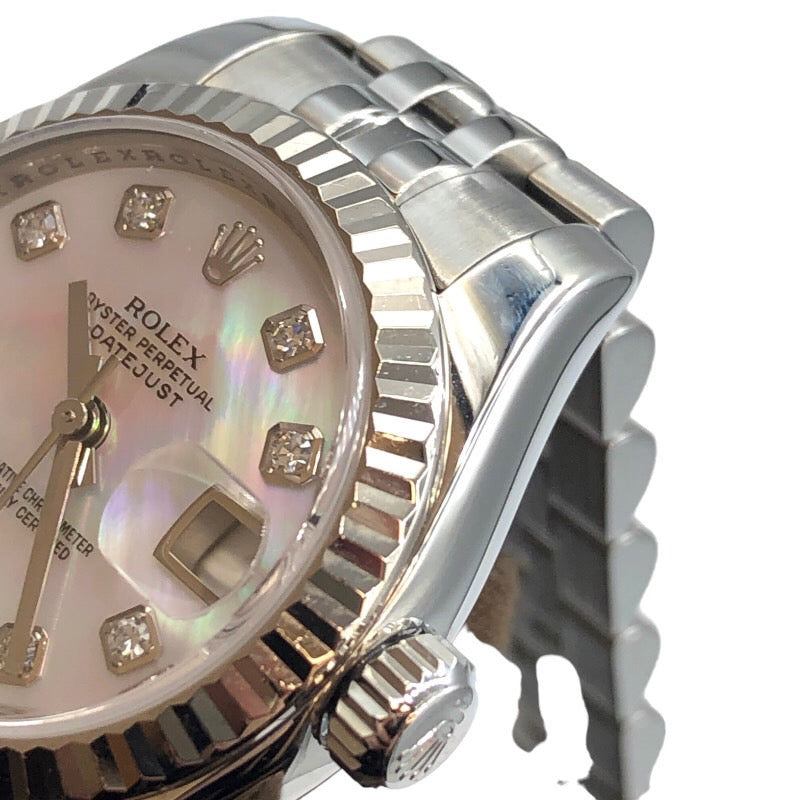 ロレックス ROLEX デイトジャスト26　ピンクシェル 179174NG K18WG レディース 腕時計
