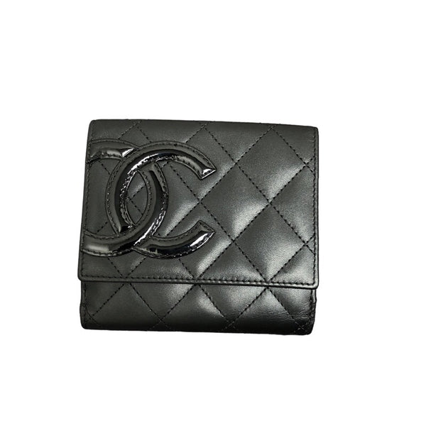 シャネル CHANEL カンボンライン 二つ折り財布 A50099 ブラック カフースキン レディース 二つ折り財布
