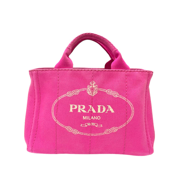 プラダ PRADA カナパ ミニ ピンク キャンバス レディース トート 