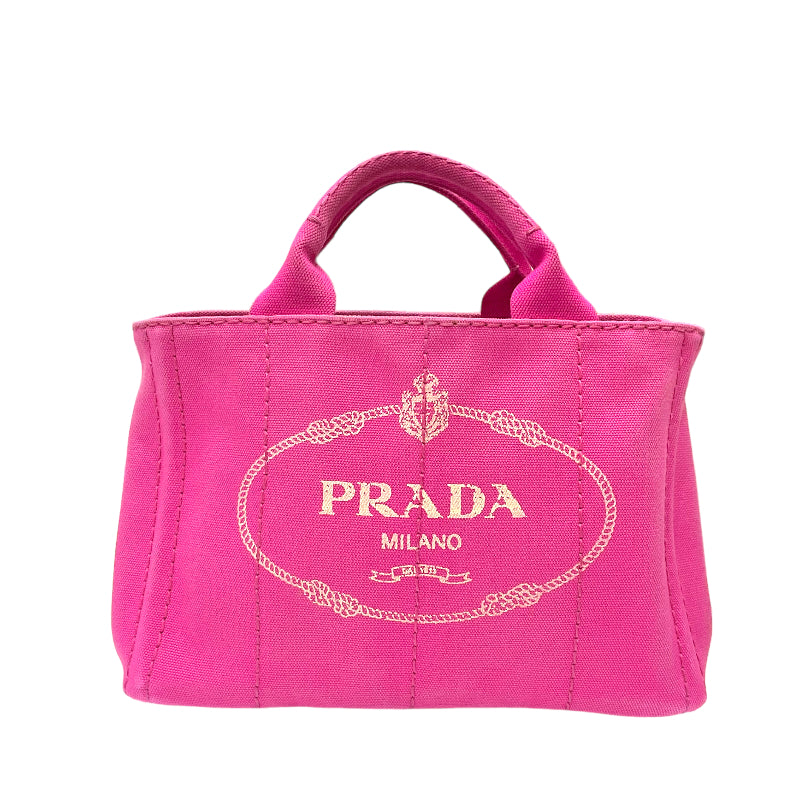 プラダ PRADA カナパ ミニ ピンク キャンバス レディース トートバッグ