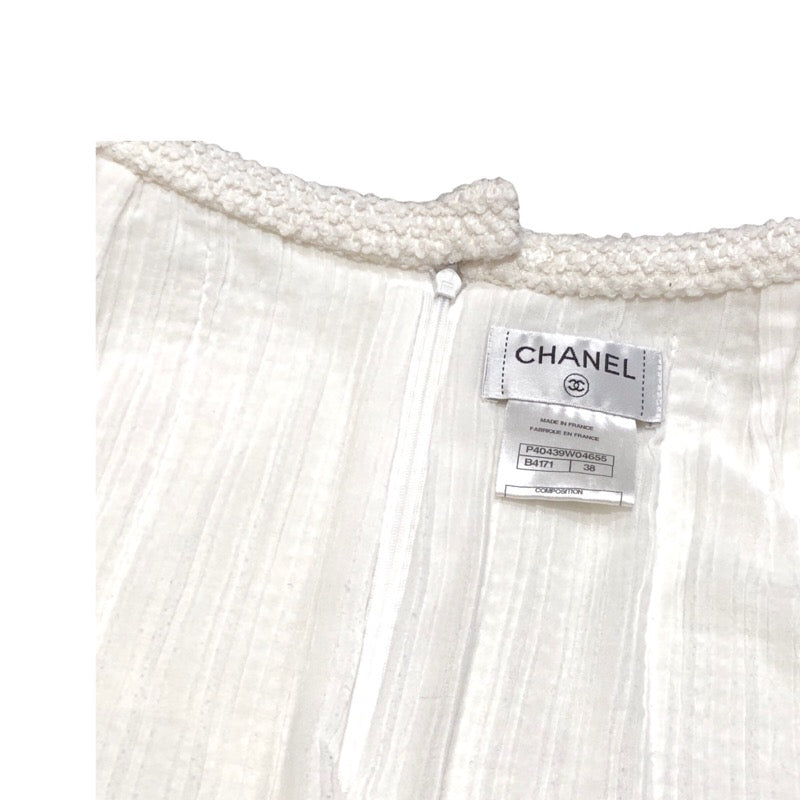 シャネル CHANEL ツイードスカート 11P P40439 ホワイト 素材につきましては画像を参照下さい レディース スカート